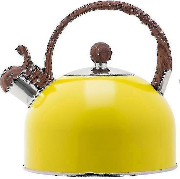 Te Kedel Stovetop Fløjtende tekande, rustfrit stål Gul