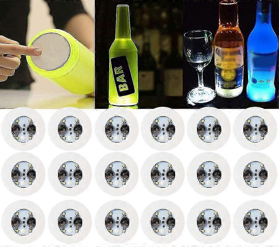 18pcs Led Coaster,light Up Coasters,led Bottle Lights,led Sticker Coaster Discs Light Up