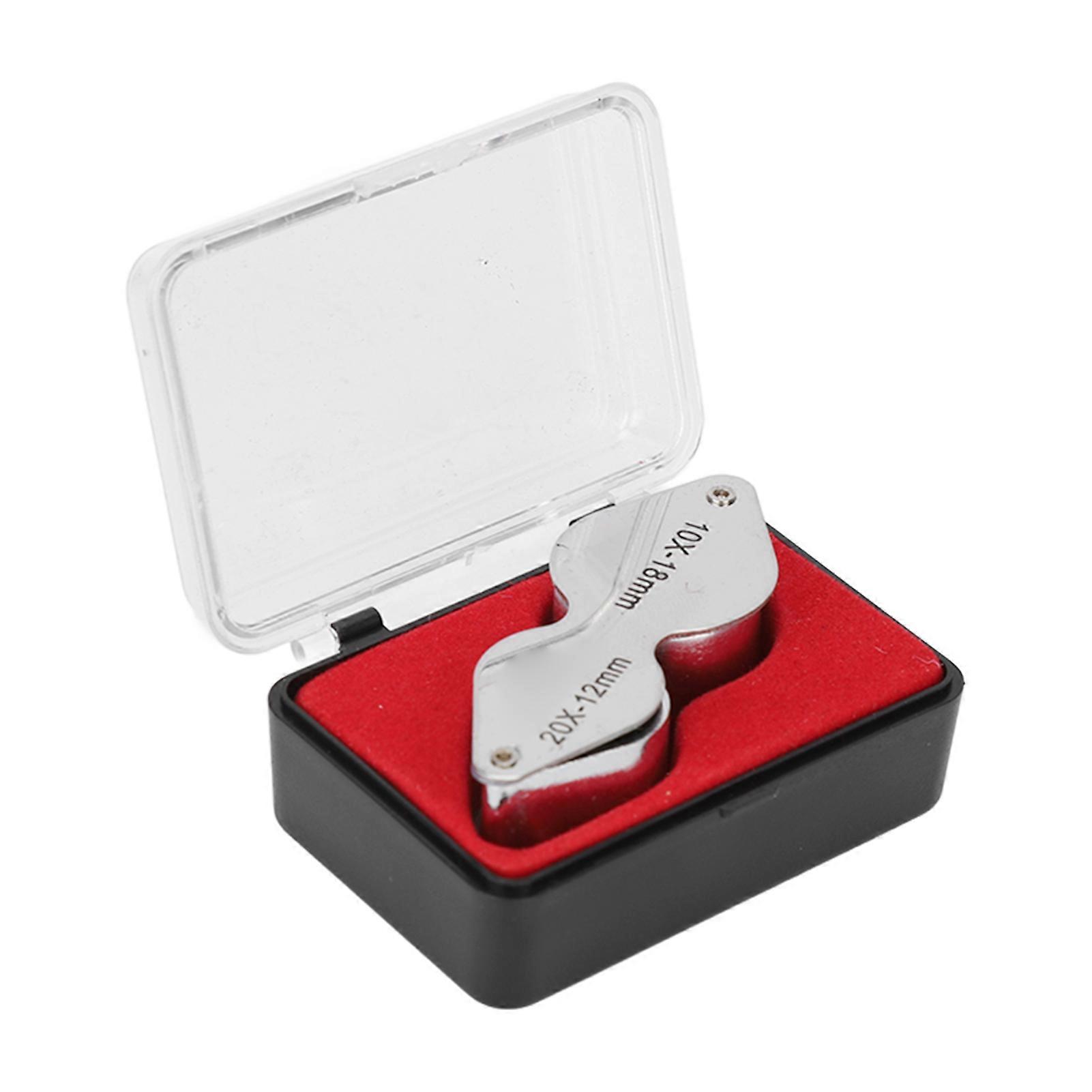 10X 20X Jewelers Loupe Foldable Dual Lens Loupe All Optical Glass Lens Folding Magnifying Glass for Tattoo Inspection
