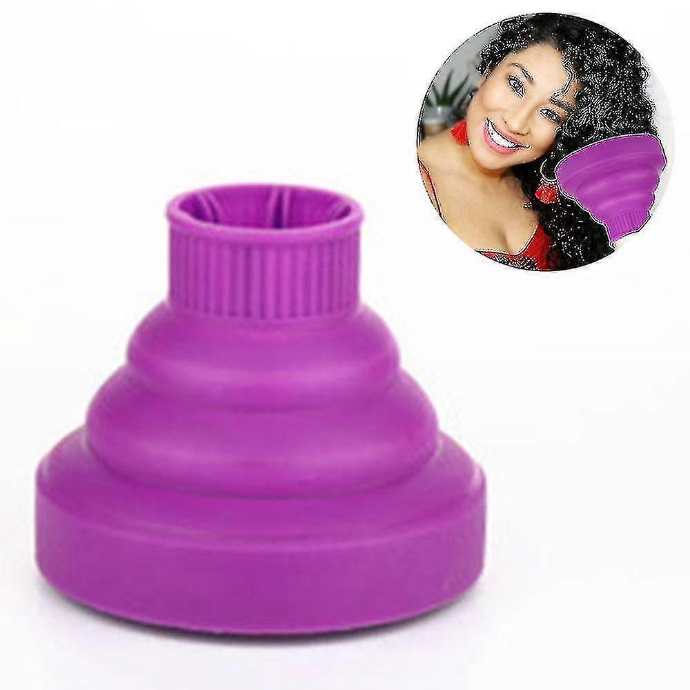 Universal Collapsible Hair Dryer Diffuser Attachment,purple