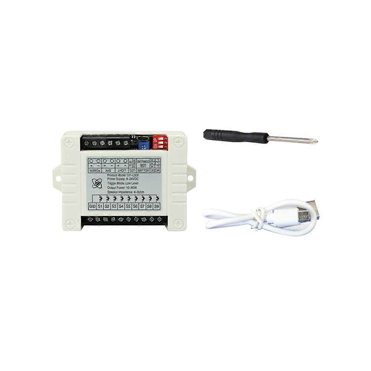 24V High Power Voice Broadcast Prompt Module High and Low Level Trigger 1-To-1MP3 Multifunctional P