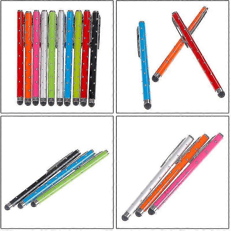 2pcs Rhinestone Capacitive Touch Microfiber Stylus Pen Touch For Pad Phone