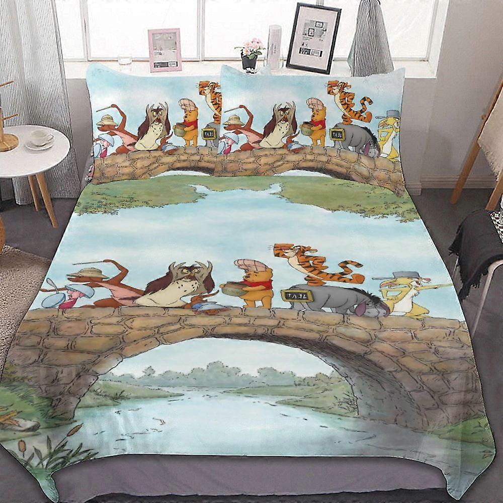 Bedding set BM34 Winnie The Pooh 3-Piece Bedding Set Duvet Cover Set Soft Warm And Comfortable Soft Bed Set with ZW34