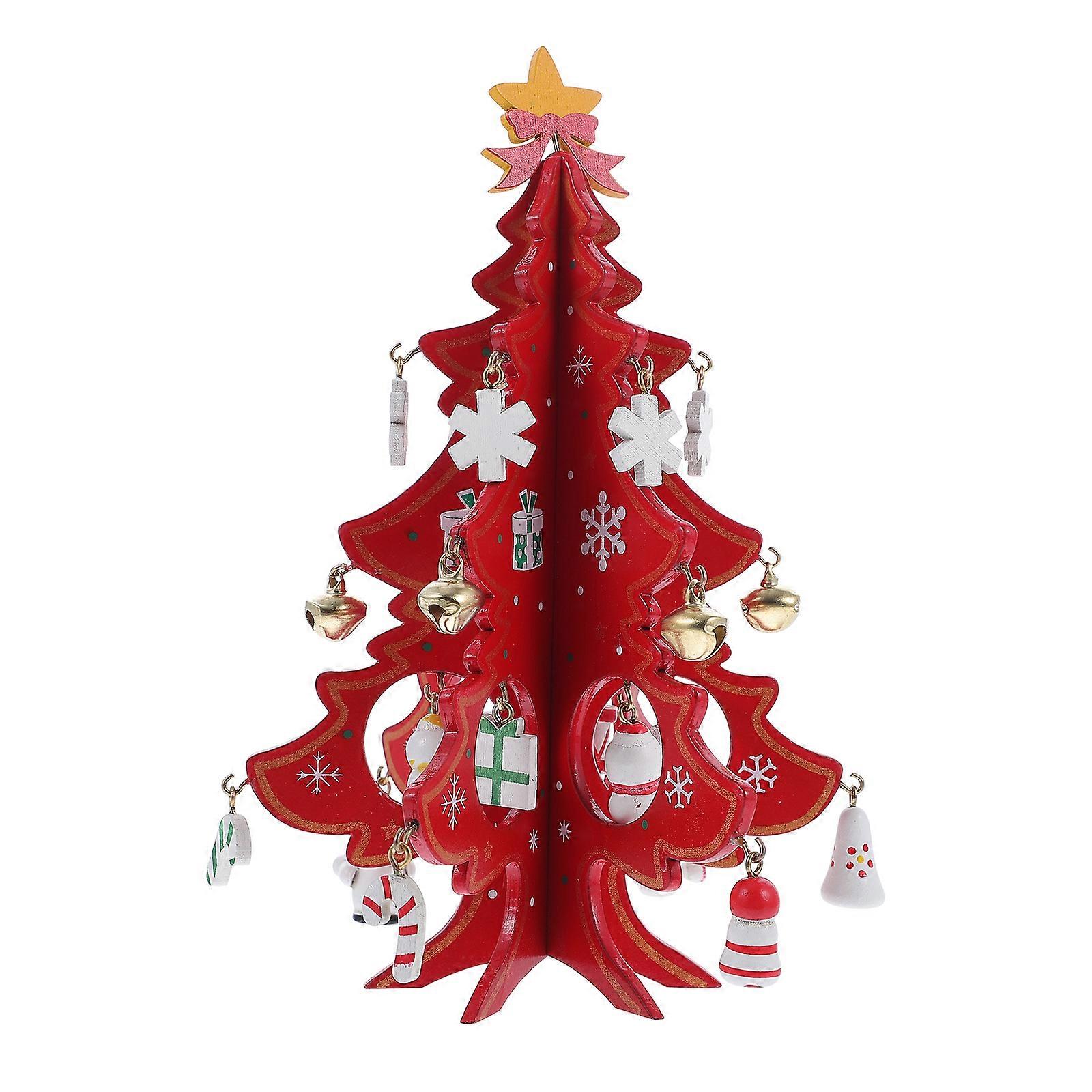 Creative Mini Christmas Tree Wooden Xmas Tree Durable Tabletop Xmas Tree