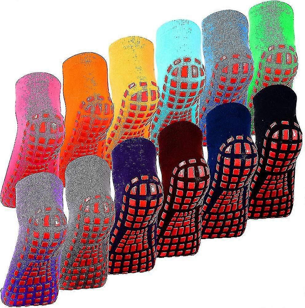 12 זוגות גרבי יוגה ללא החלקה עם אחיזות נשים נגד החלקה גרביים דביקים