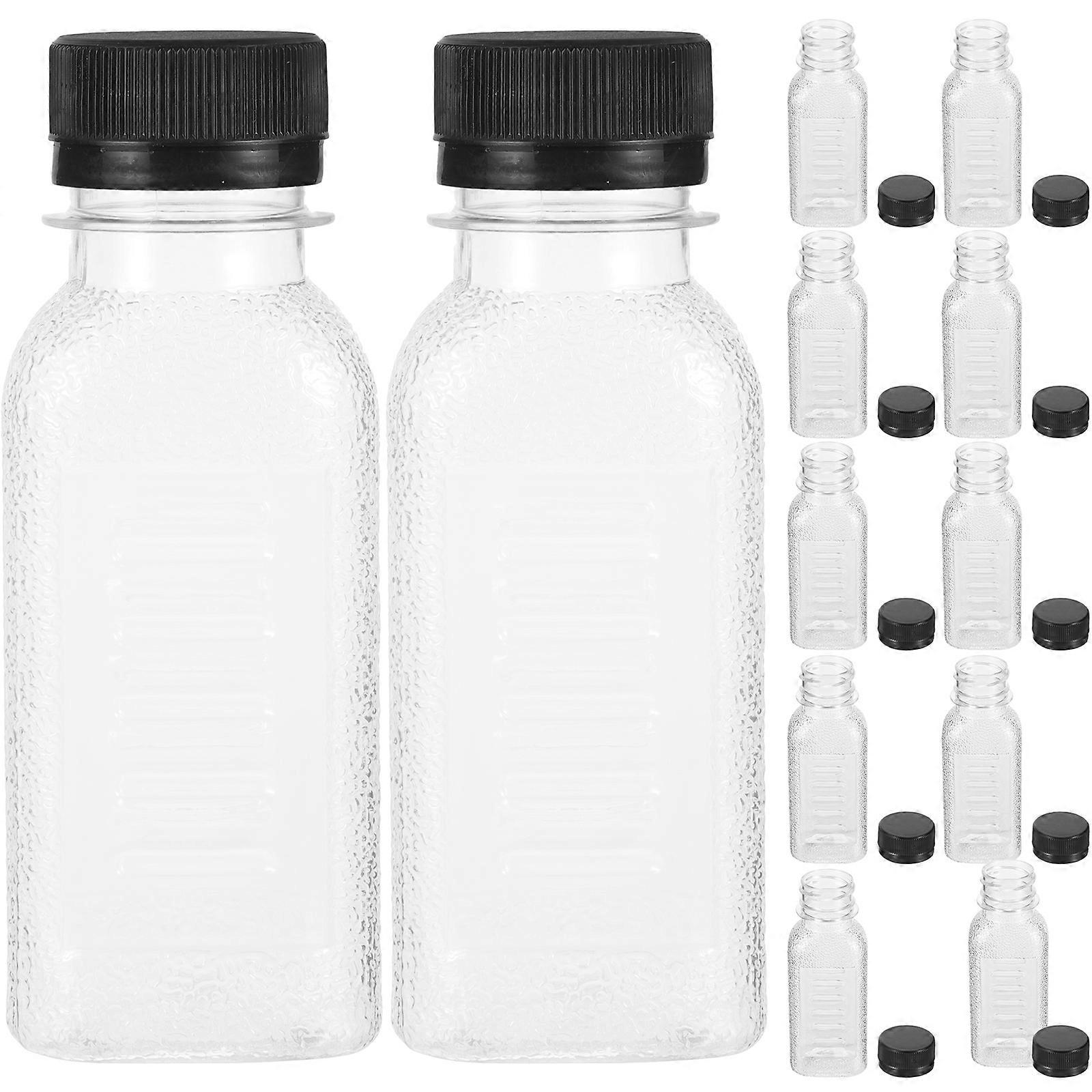 20pcs Reusable Empty Beverage Bottle Thicken Plastic Drinking Bottle Portable Milk Storage Holder