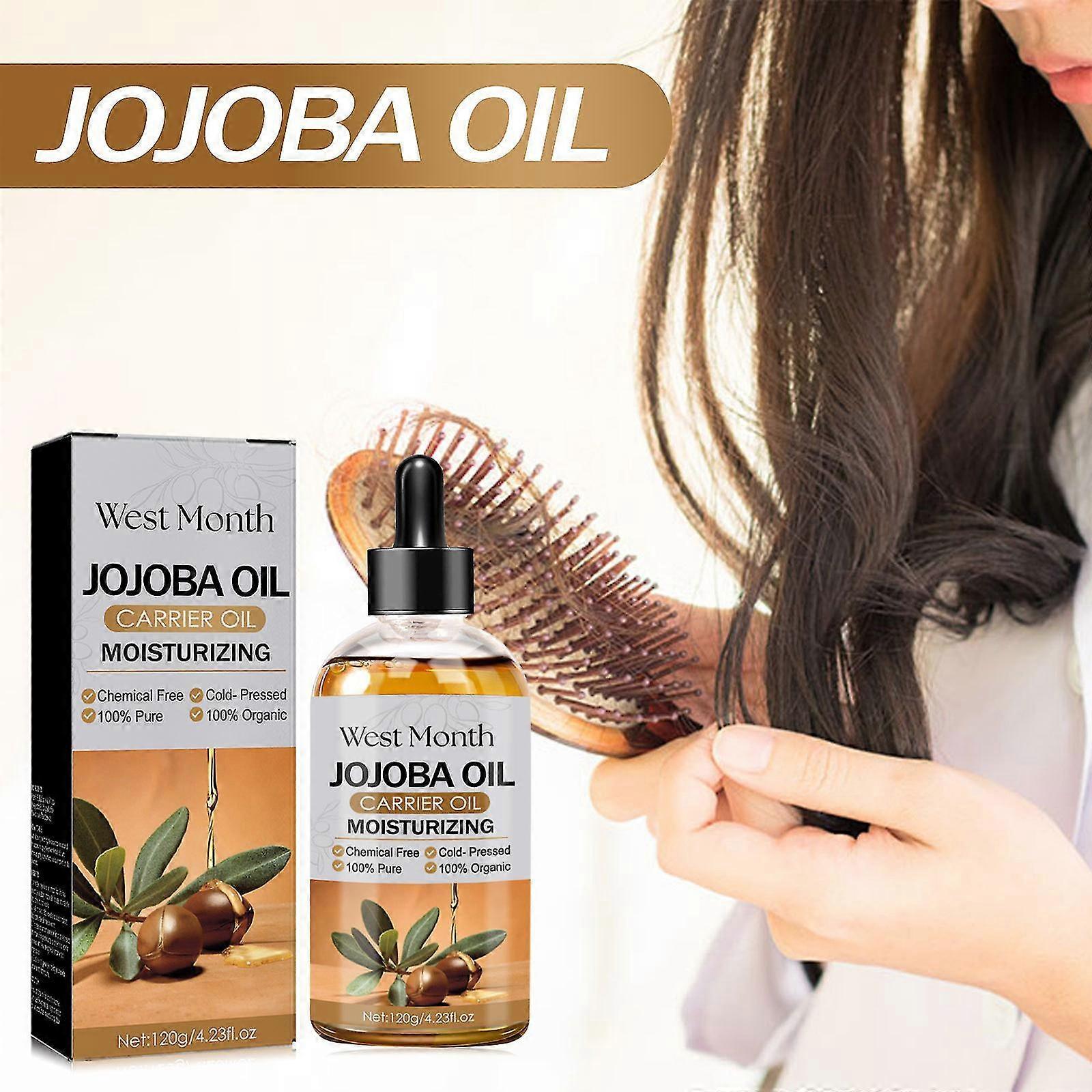 オーガニックホホバオイル、肌と髪のためのプレミアムオイル、ビーガンと純粋なホホバオイル、髪の成長のためのオーガニックコールドプレス未精製ホホバオイル