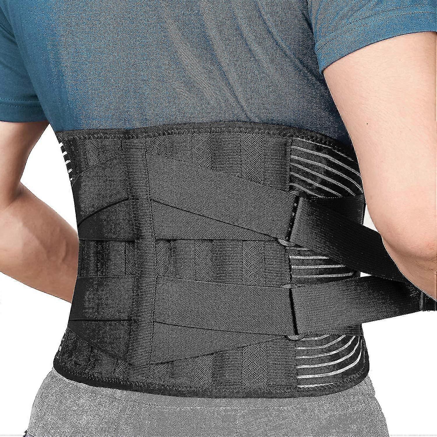 6滞在で腰痛緩和のためのバックブレース、仕事のための男性/女性のための通気性のあるバックサポートベルト、滑り止め腰椎サポートベルト