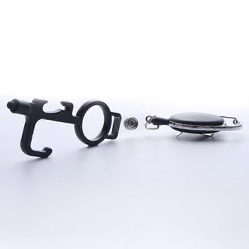 Non-contact door opener, retractable, anti-epidemic, hygienic, non-contact touch tool, with stylus function, suitable for outdoor useblack