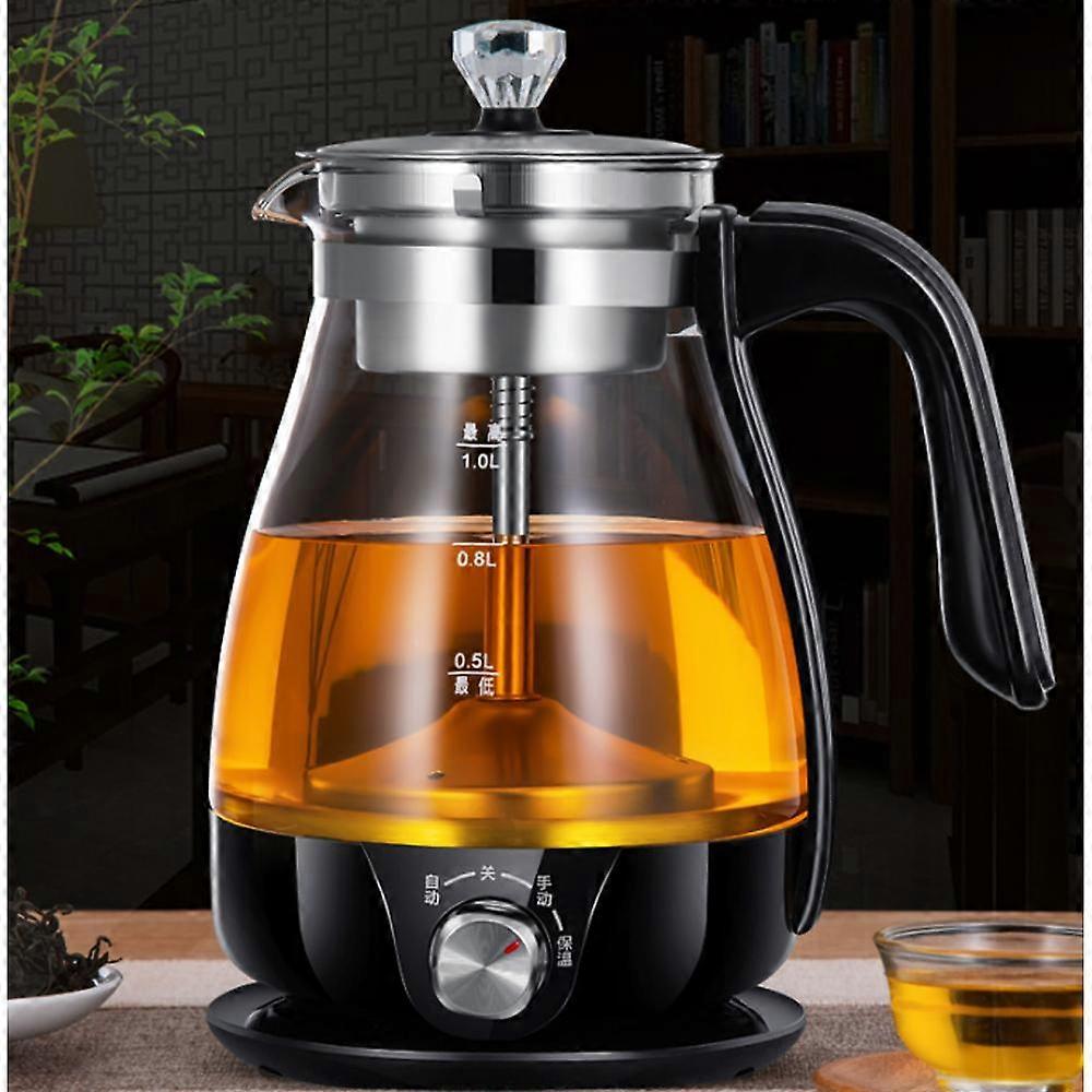 Bouilloire en verre 1L 600w, bouilloire lectrique avec fonction maintien au chaud. Perfuseur et filtre amovibles.