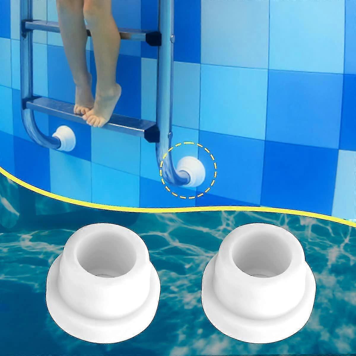 2 יחידות גומי פגושי סולם בריכה קרקעיים, צעדים בתוך מכסי תקע מתאים 1.90 אינץ 'צינורות סולם בקוטר פנימי