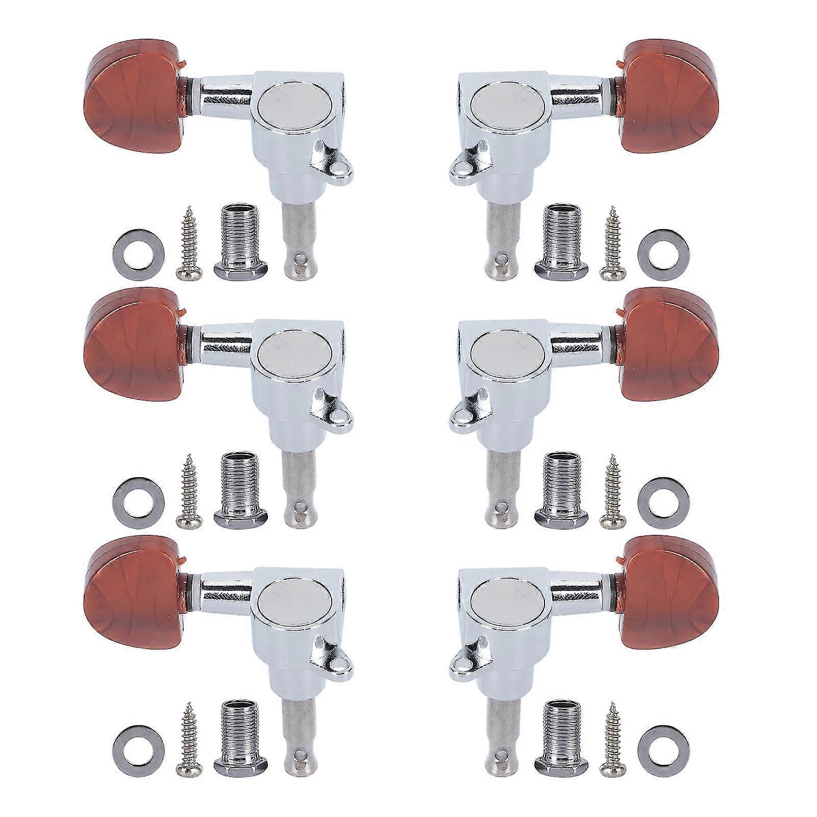 6PCS Guitar Tuning Pegs Electric Acoustic Enclosed Locking Tuner Machine Heads Knobs