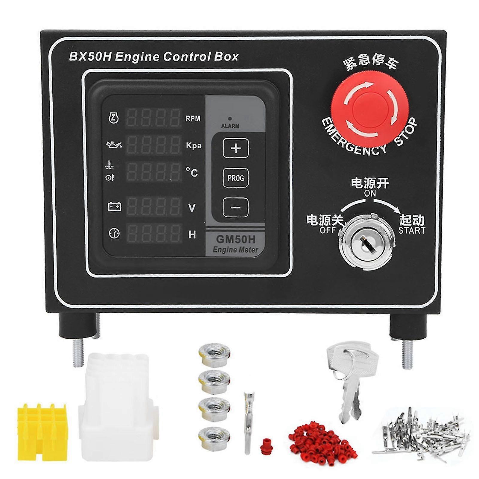 Diesel Engine Monitor BX50H - LED Digital Display Control Box with 5
