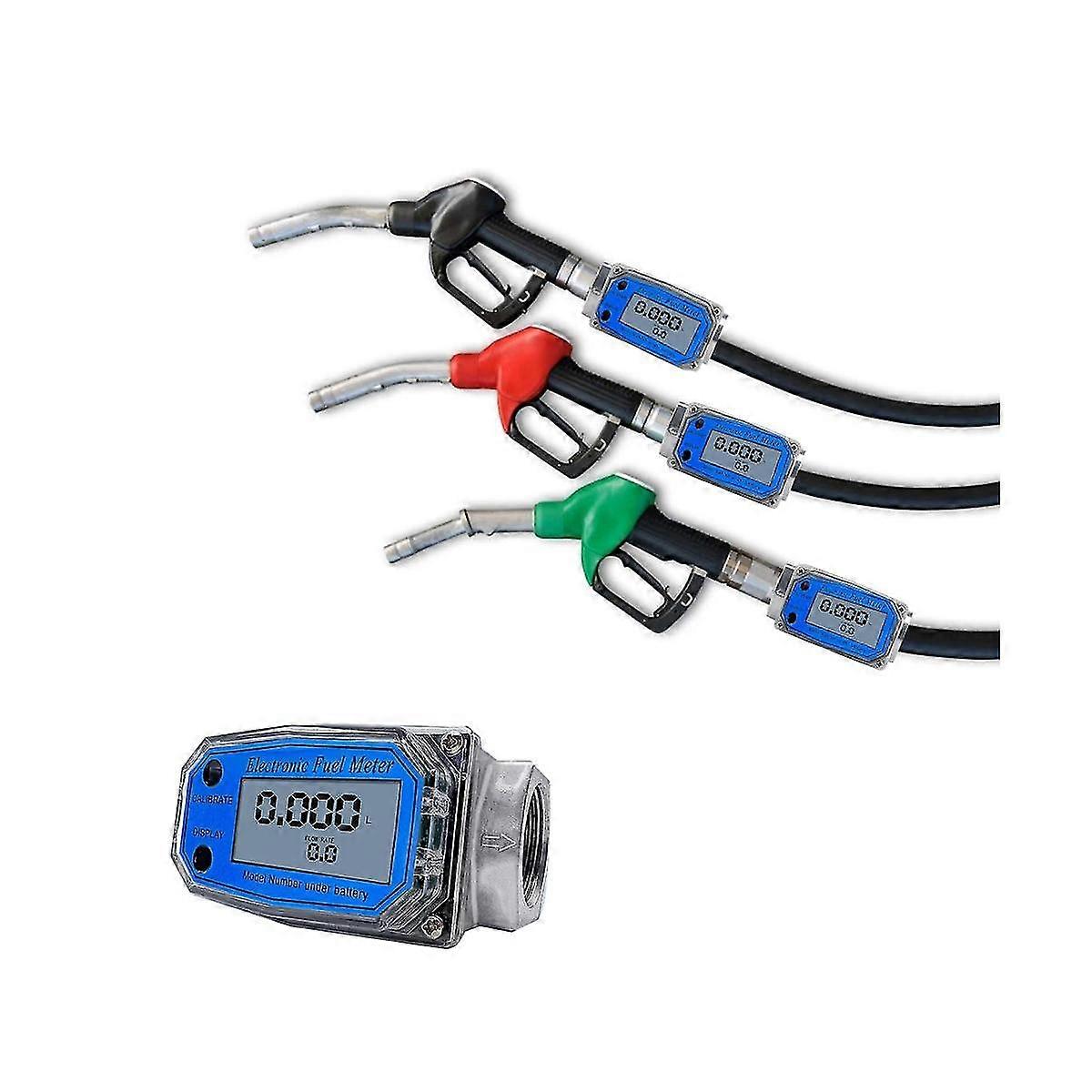 25 Digital Turbine Flow Meter For Measuring Gasoline Water Sea Liquid Flowmeter Blue