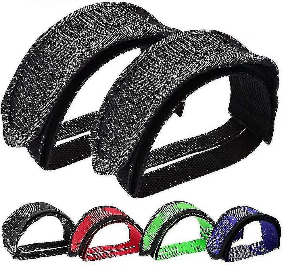 2 Pack, Bike Pedals With Pedal Toe Clip Fixed Gear Bike, Black