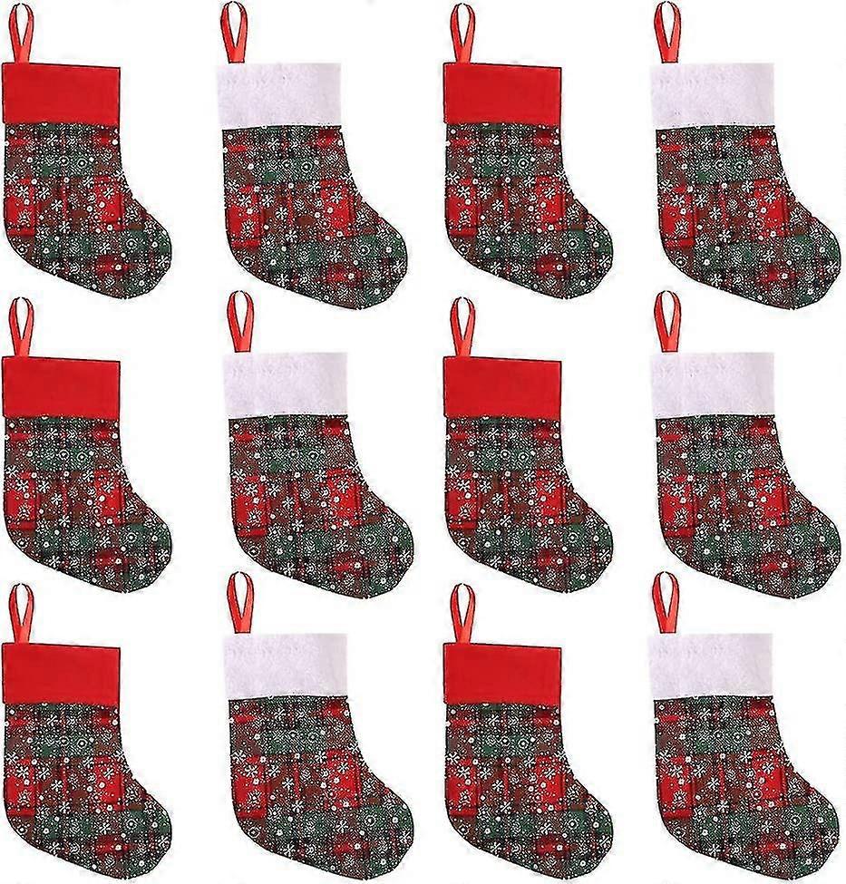 12pcs Christmas Stocking Set 9 Inch