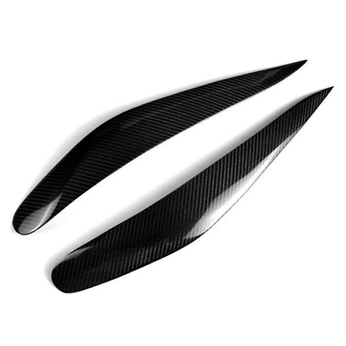 Car Headlight Eyebrows Carbon Fiber Trim Cover for 7 Series F01 F02 2009-2014 Light Lamp Eyelid Tri