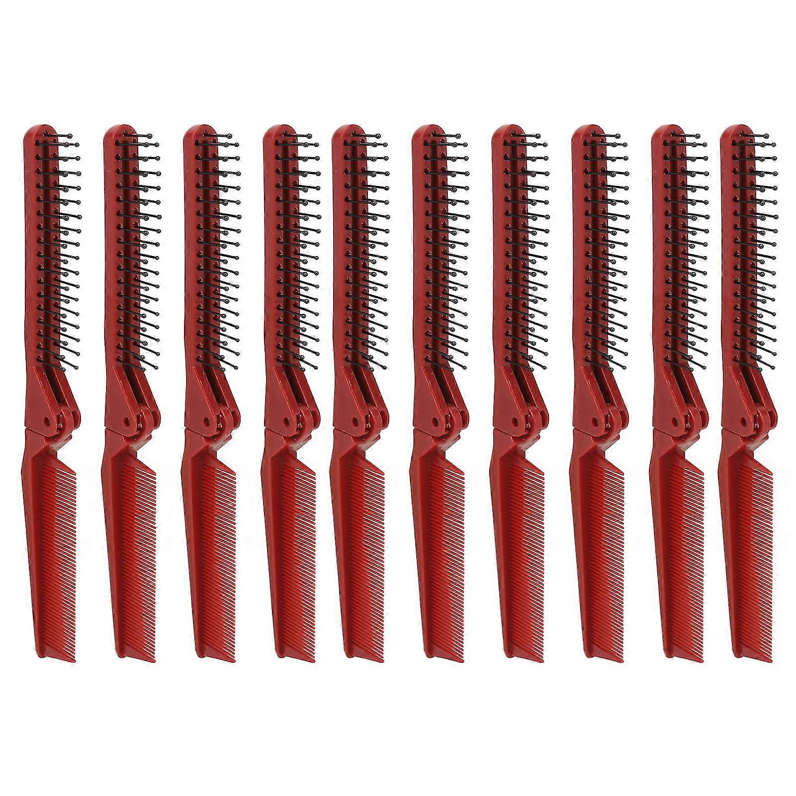 Travel Folding Hair Comb Set of 10 Ergonomic Portable Combs for Comfortable Hairdressing