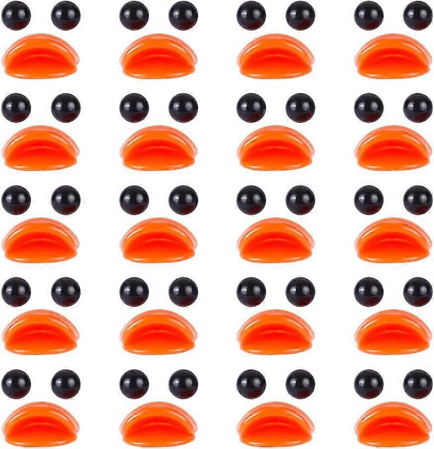 GOMAKERER 20 Packs Plastic Craft Eyes with Duck Mouth Set Flat Round Craft Eyes and DIY Beak Craft Duck Making Accessories Orange Mini Duck Mouth and