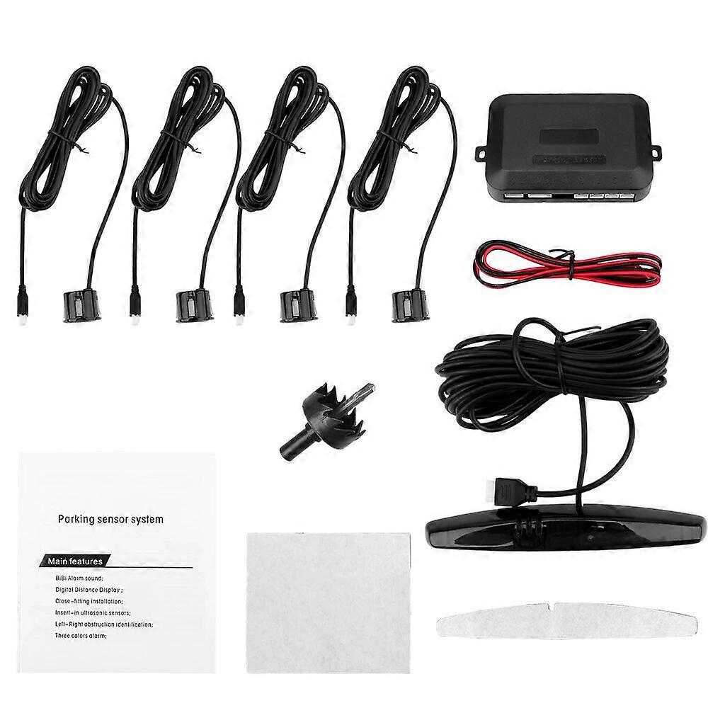 Car LED Parking Sensor Reverse Backup Radar Monitor System Auto Car Detector Parktronic Universal With 4 Sensors