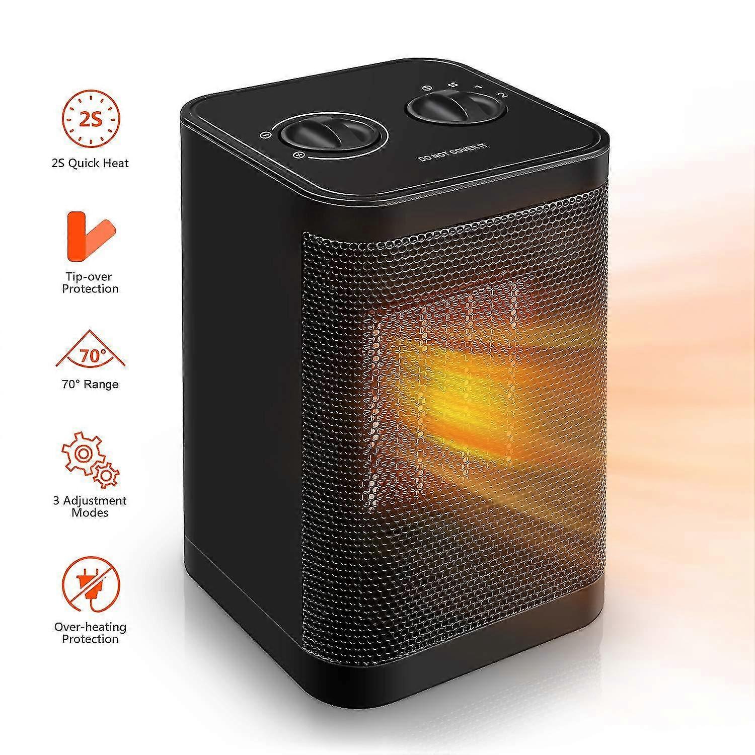 Desktop Ceramic Ptc Heating Heater Small Desktop 1500w Mini Fan Heater
