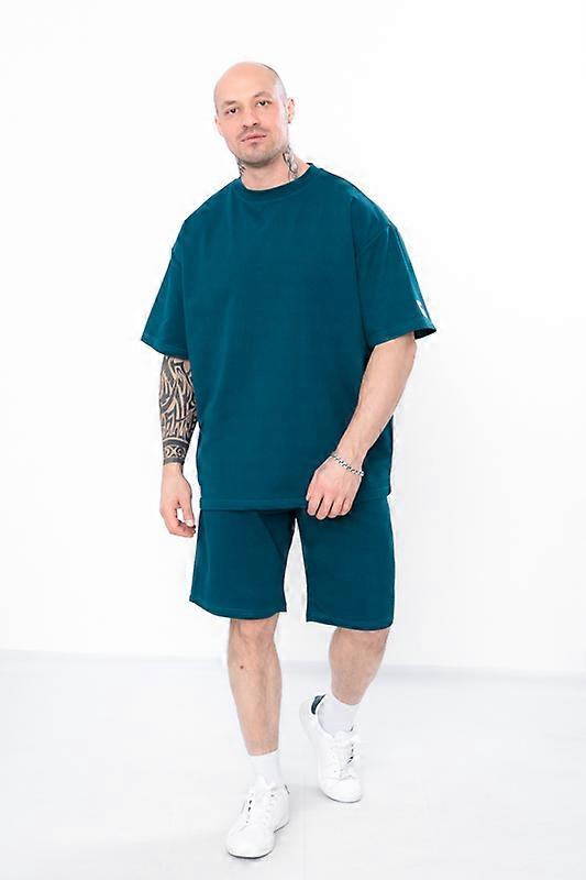 Men’s Set: T-Shirt & Shorts – Comfortable Cotton & Elastic Waist, Summer, HC 8396-057