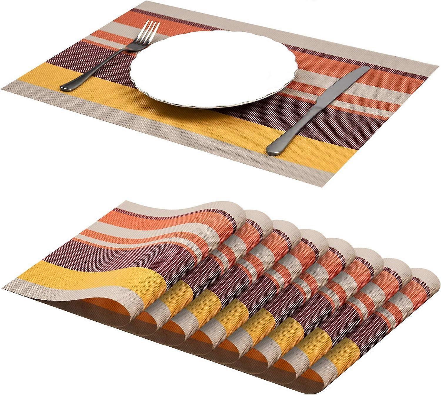 Dww-Lot de 8 Sets de Table Antidrapant Lavable(Rouge) en PVC Rsistant la Chaleur Sets de Table pour Table de Salle Manger