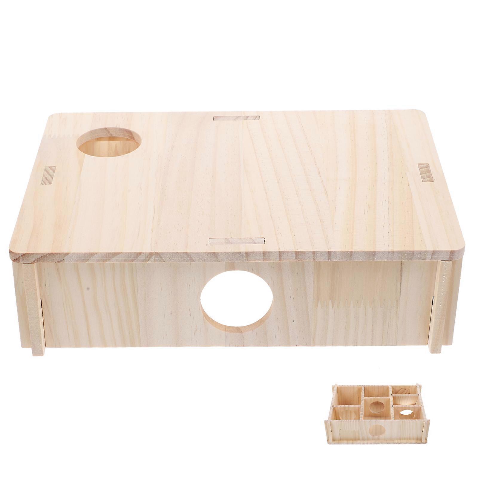Hamster Hideout Guinea Pig Maze House Wooden Rat Hideout Hamster Hide House Hamster Toy