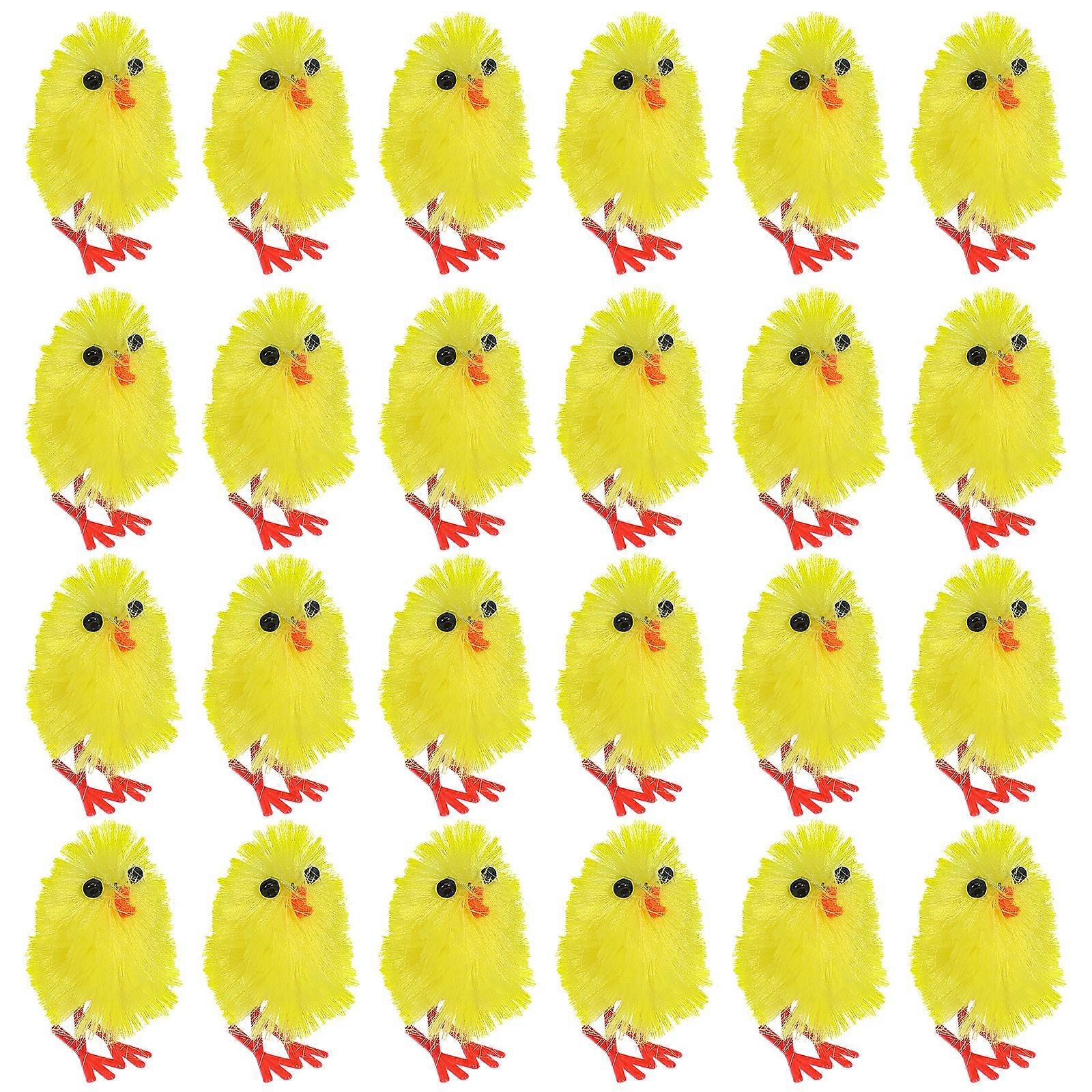 60pcs Simulated Chicken Cartoon Chicken Easter Decorations Party Supplies