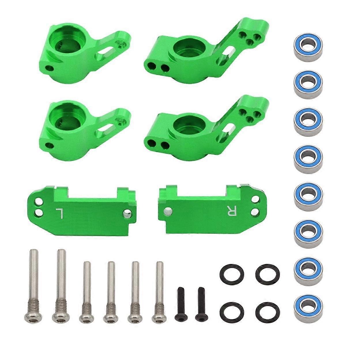 RC Car Front C Seat Front Steering Cup Rear Axle Seat Kit for 1/10 Slash 2WD RC Car Upgrade Parts Green