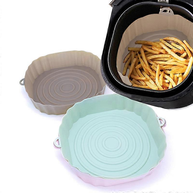 18cm Air Fryer Silicone Pot Air Fryer Basket Liner Non-Stick Oven Baking Tray