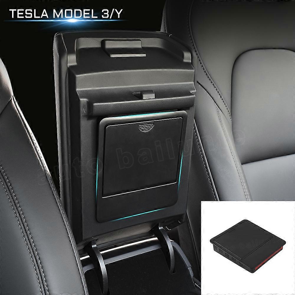 Car Armrest Holder Box Center Console Organizer Armrest Hidden Storage Box Accessories For Tesla Model 3 Model Y 2023 2022 2021