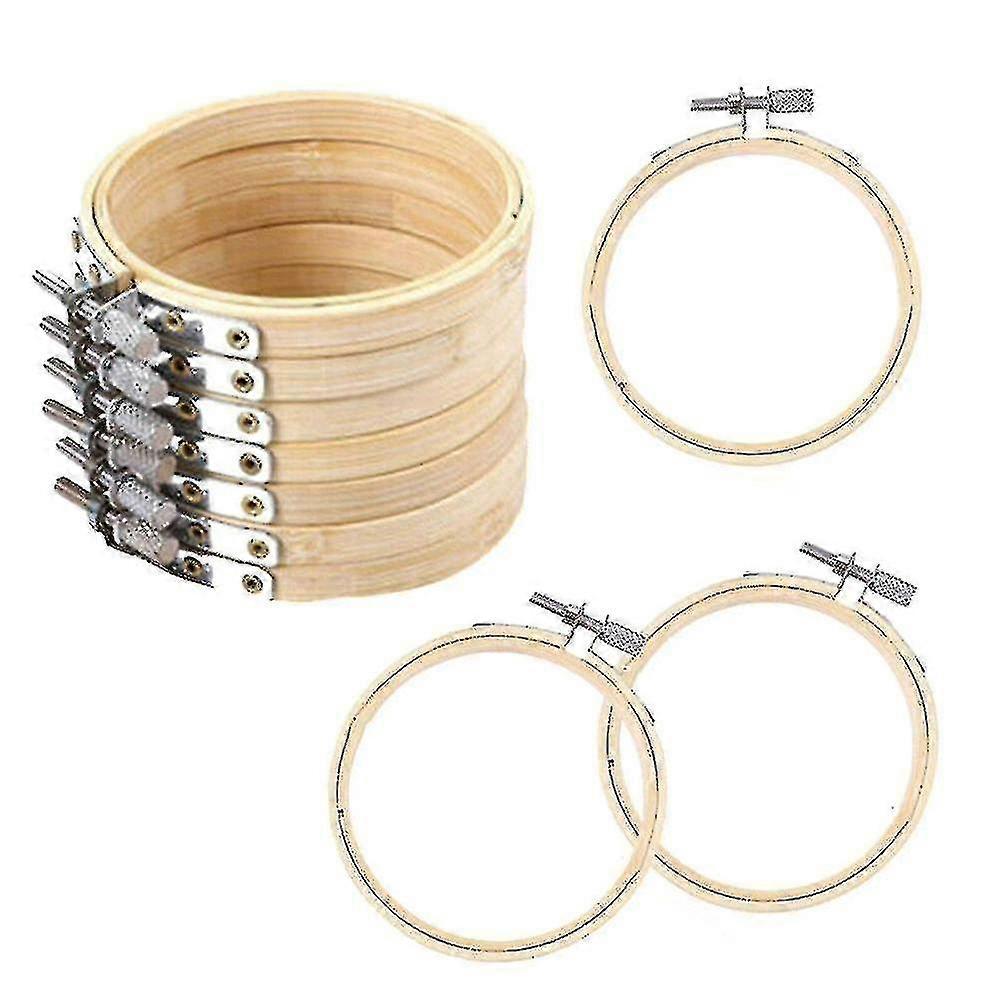 10cm 10 Pcs Diy Stitch Embroidery Circle Adjable Bamboo Hoop Ring Z55