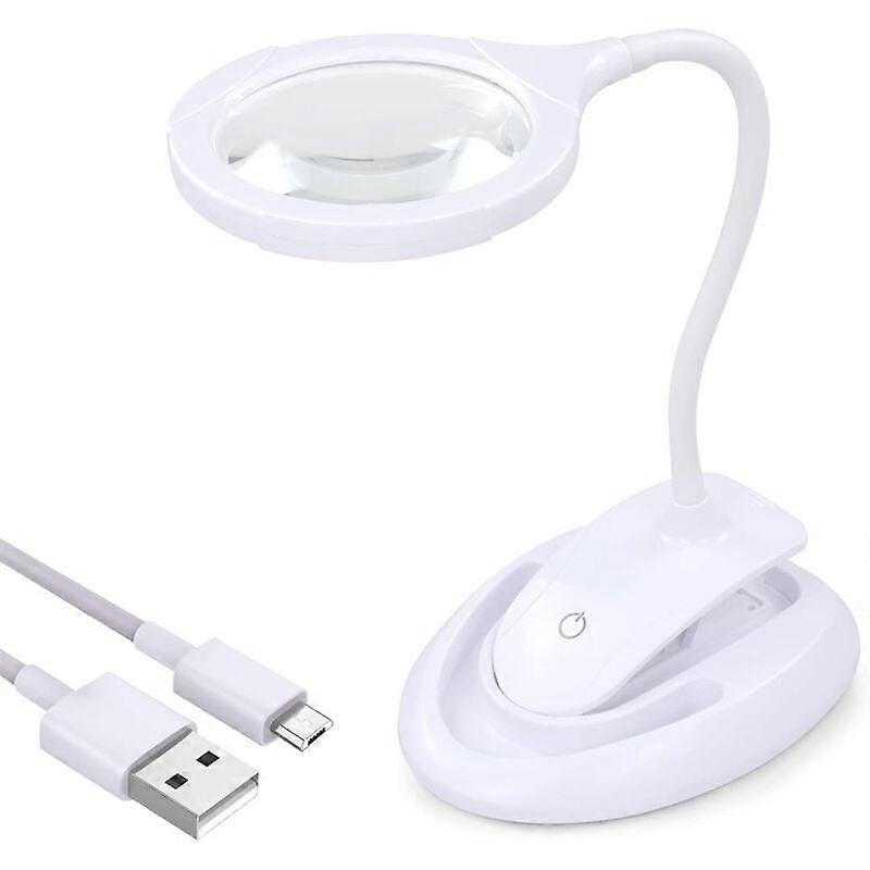 Magnifying Glass with Light, 5X/10X Magnifying Lamp Stand with Adjustable Brightness