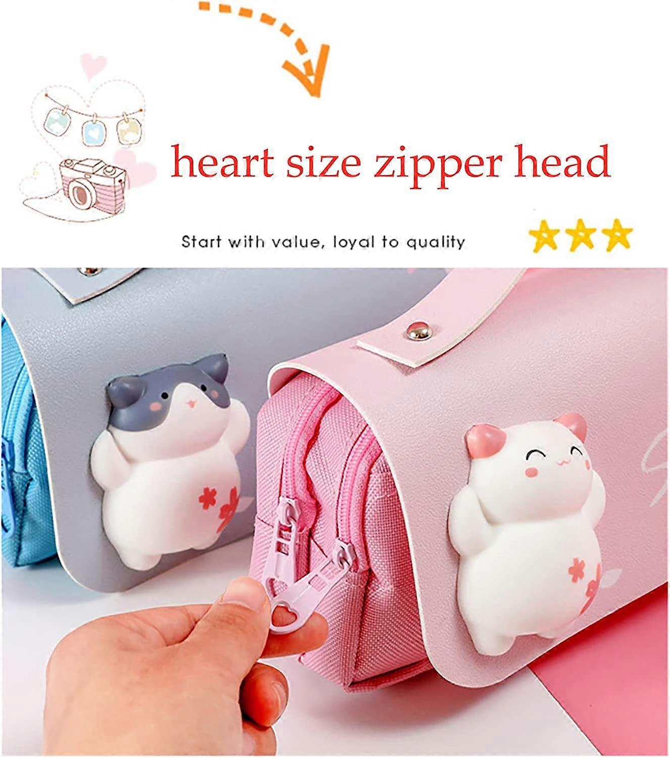HZXINYI Trousse à Crayons En Peluche Rouge - Jolie Pochette Douce Et Portable Pour Filles