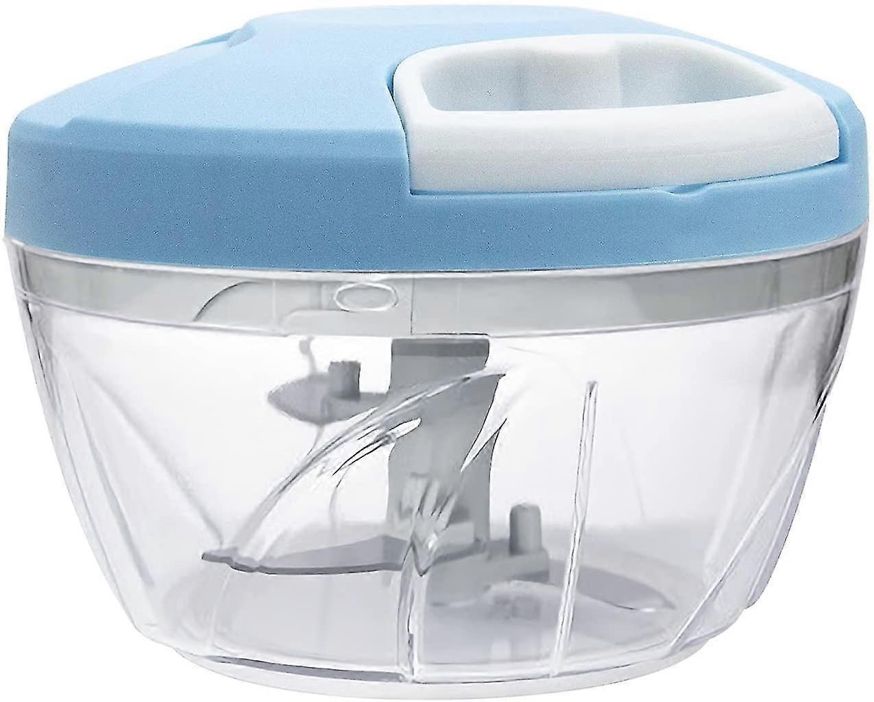 Manual Food Chopper, Hand Pull Chopper Veggies Processor For Onions, Peppers, Carrots, Nuts, Kitchen Gadget (blue)