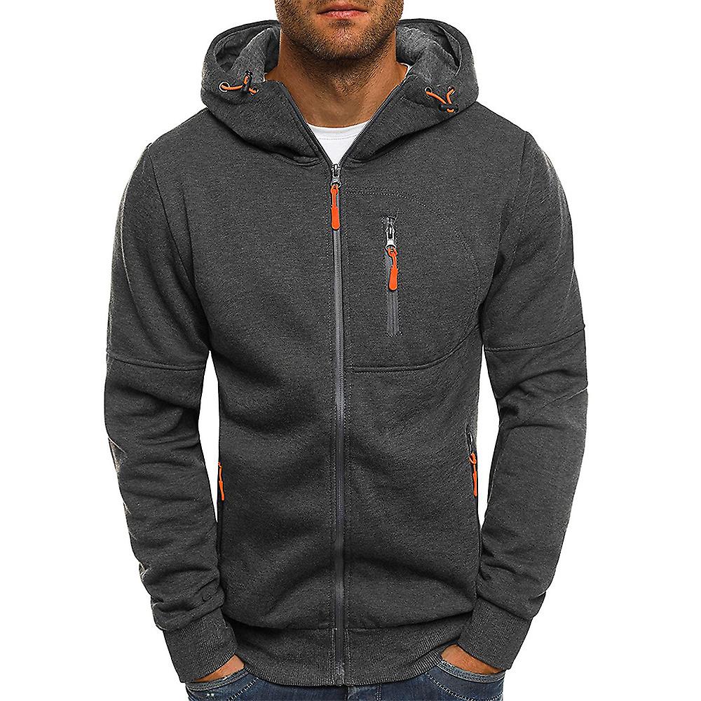 New Men's Sports Fitness Leisure Jacquard Sweater Cardigan Hooded Jacket
