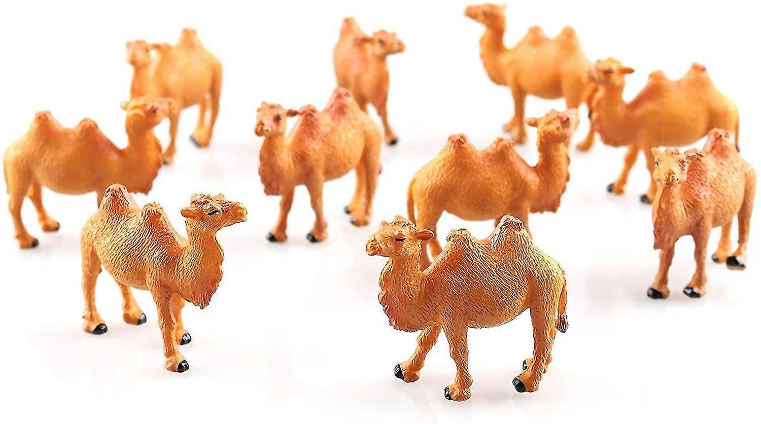 10 Pcs Camel Figurines Hand Painted Camel Figurine Miniature Animal Statue Wildlife Bactrian Camel Camel Animal Model Table Desktop Animal Figurine Ca