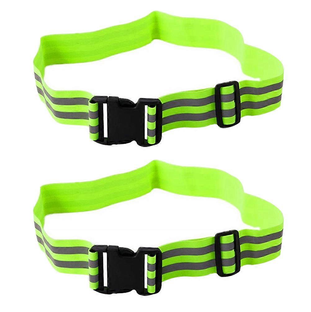 2pcs Adjustable Reflective Safety Strap Shoulder Strap Outdoor Belt Green