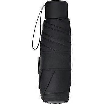 Travel Umbrella, Portable Compact Folding Umbrella, Small Light-Weight Waterproof Umbrella, Rain and Sun Umbrella (Black)