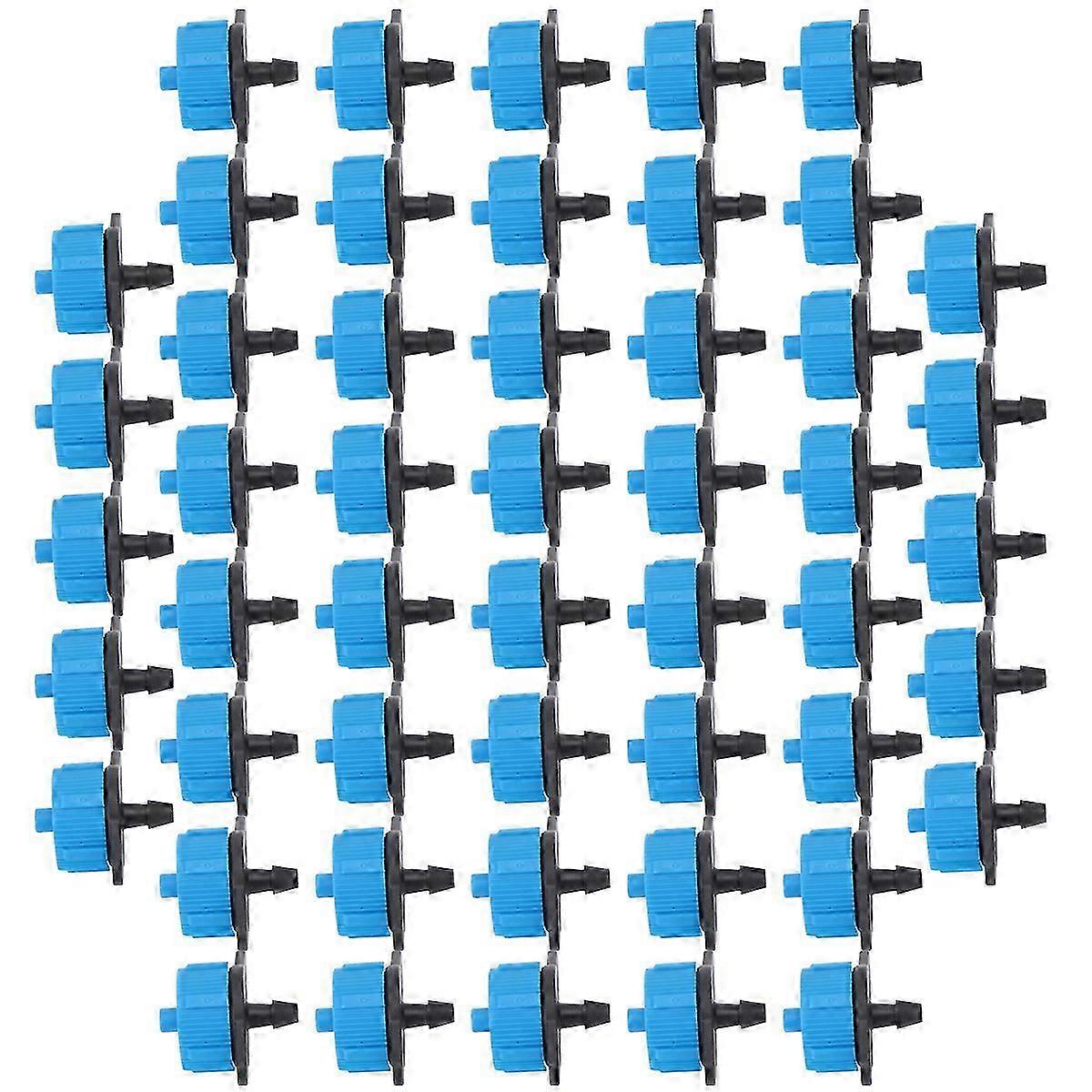 50PCS Water-saving Fertilizer Drip Irrigation Dripper 8L Pressure-compensated Dripper for Garden Lawn Potting (Blue)