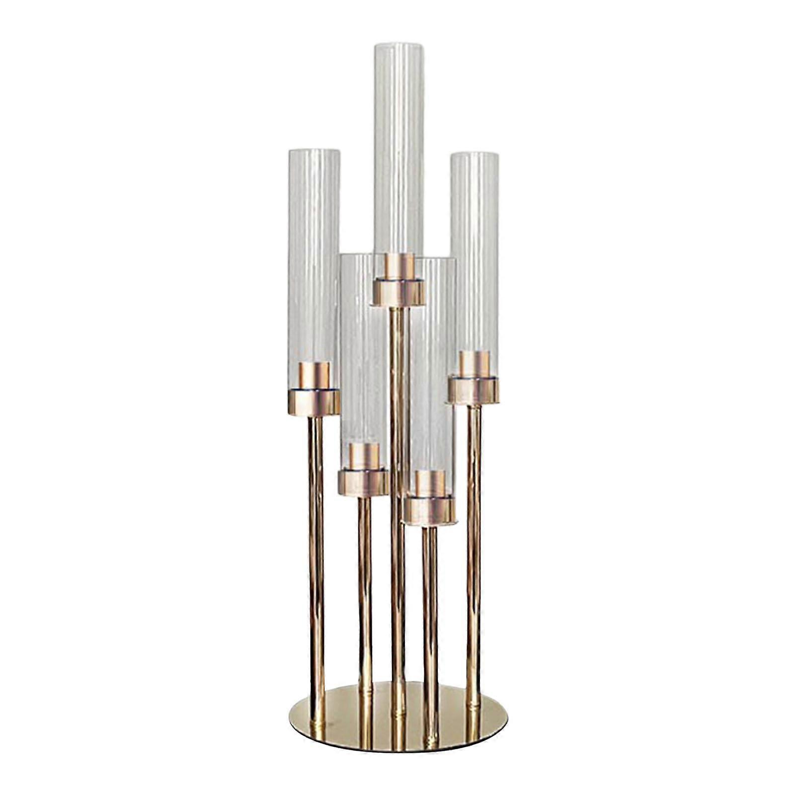5 Heads Candle Stand Candlestick Holder Stable Base for Wedding Dining Table Style A