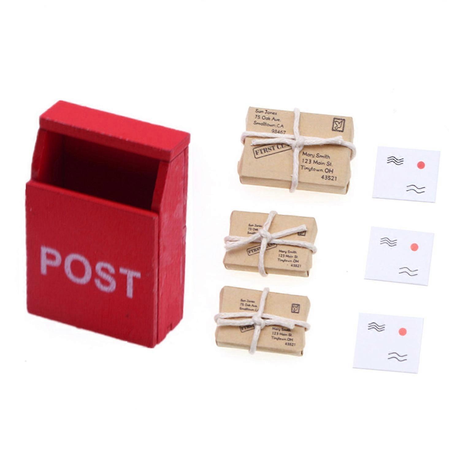 1 Set Doll House Accessories Envelopes Mailbox Postcard Holiday Package Model Smooth Surface