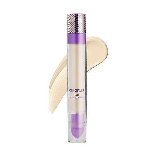 7.5ML Double-Head Concealer with Brush Powder Puff Acne Spot Dark Circle Full Coverage Long