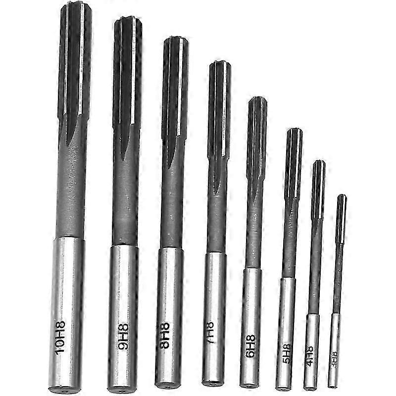 Set of 8 HSS H8 Reamers Straight Shank for Milling Machine 3/4/5/6/7/8/9/10mm
