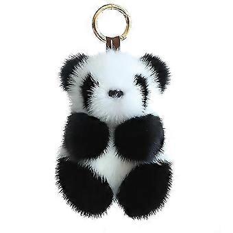 Śliczna panda wisiorek klucze brelok dziewczyny śmieszne kreskówka brelok damska torba akcesoria miękkie futrzane pluszowe lalki portfel ozdoby-dobre