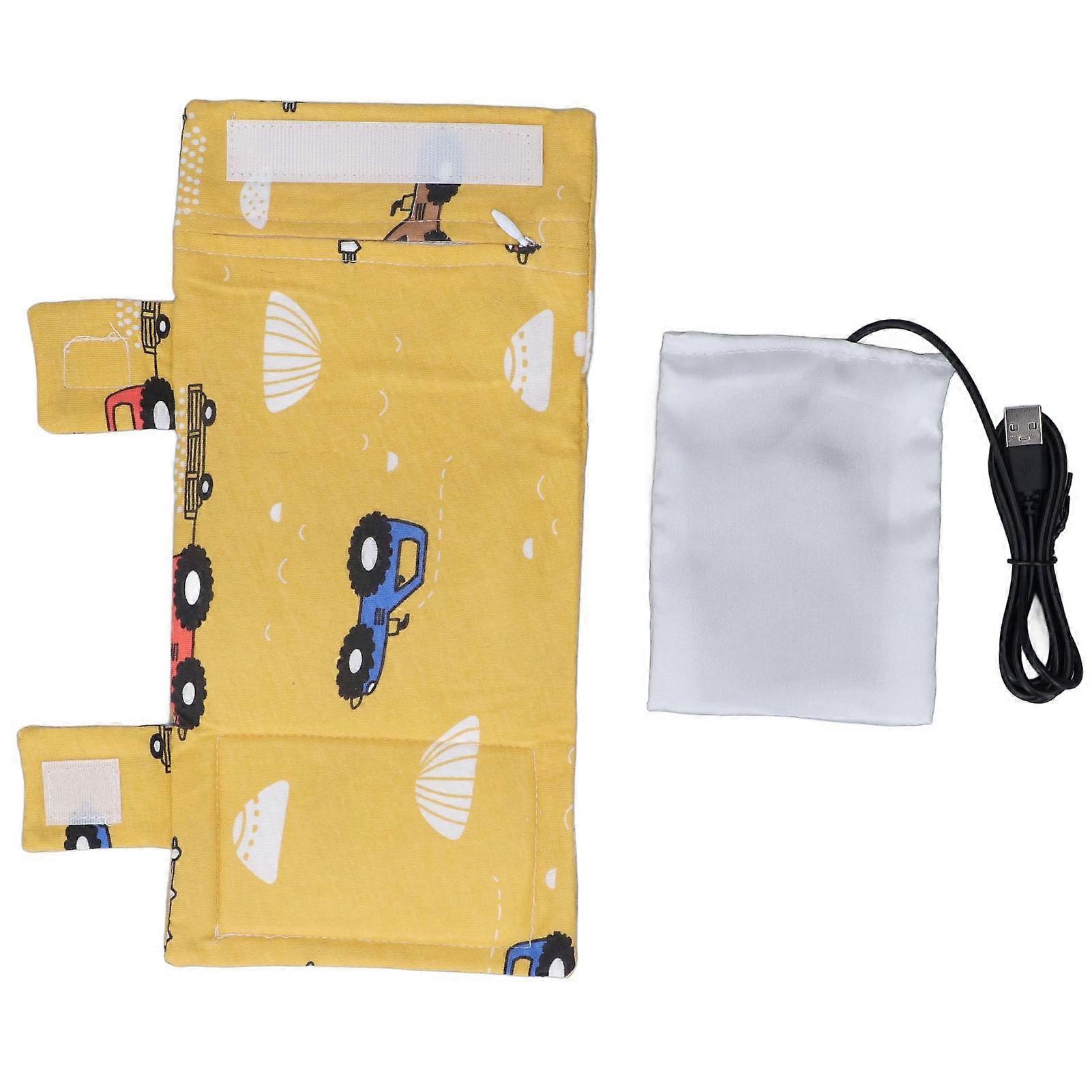 Portable Bottle Warmer USB Power Constant Temperature Warming Stable Bottom Cotton Bottle Heating Bag for Breastmilk Tractor
