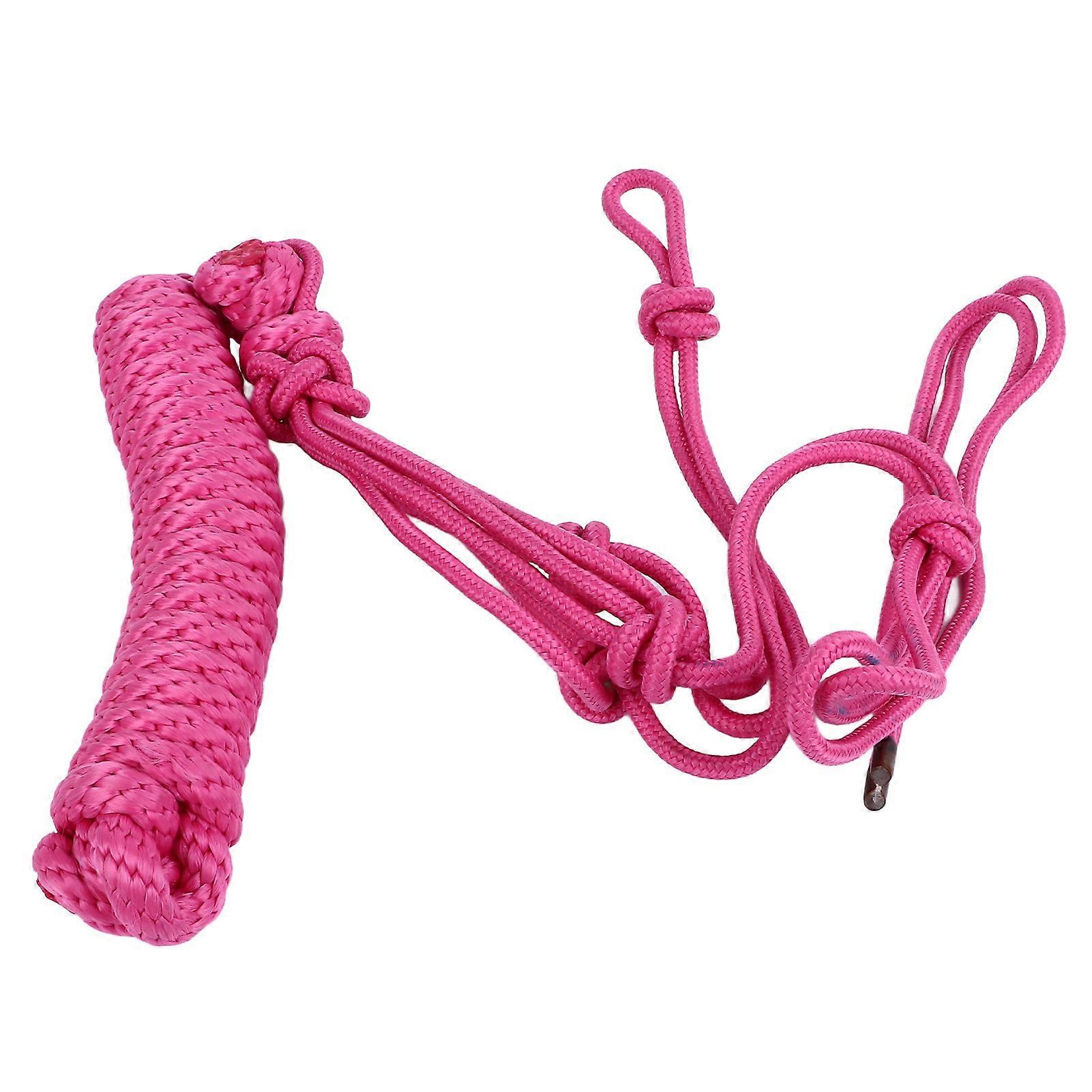 Rope Halter Multi Knots Adjustable Safe Wearable Weaving Horse Halter for Training Daily Pink