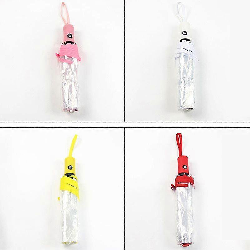 4 pcs Umbrella Transparent Umbrella Automatic Transparent Tri Fold Umbrella