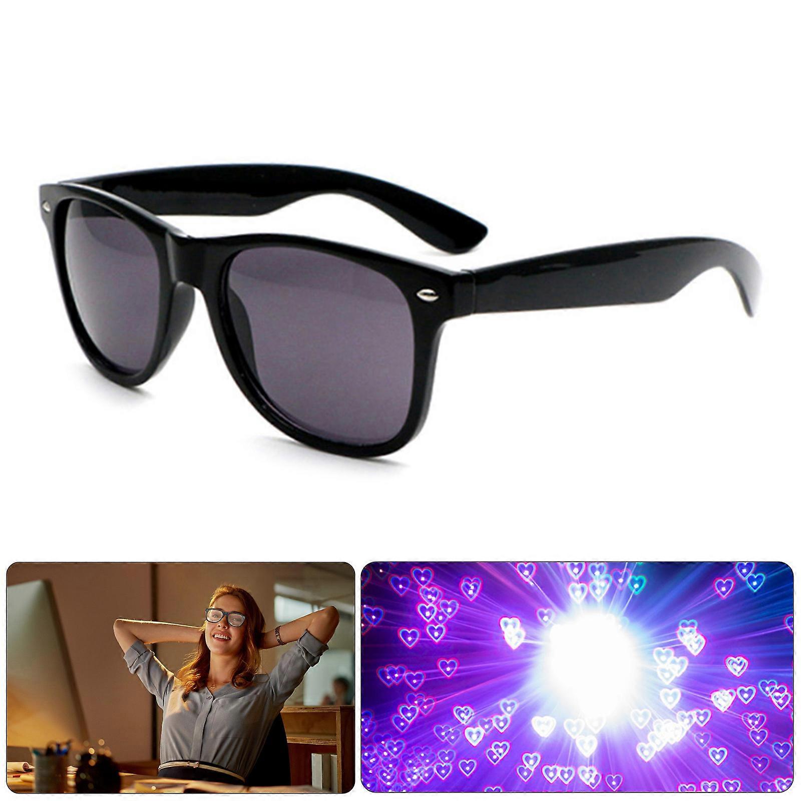 Watch The Lights Change to Heart Shape At Night Diffraction Glasses Heart Effects Glasses for  Party